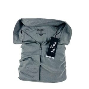 NWT Rhone Lt Gray Heather Reign Midweight 1/4 Zip Stretch Pullover Mens Size 2XL